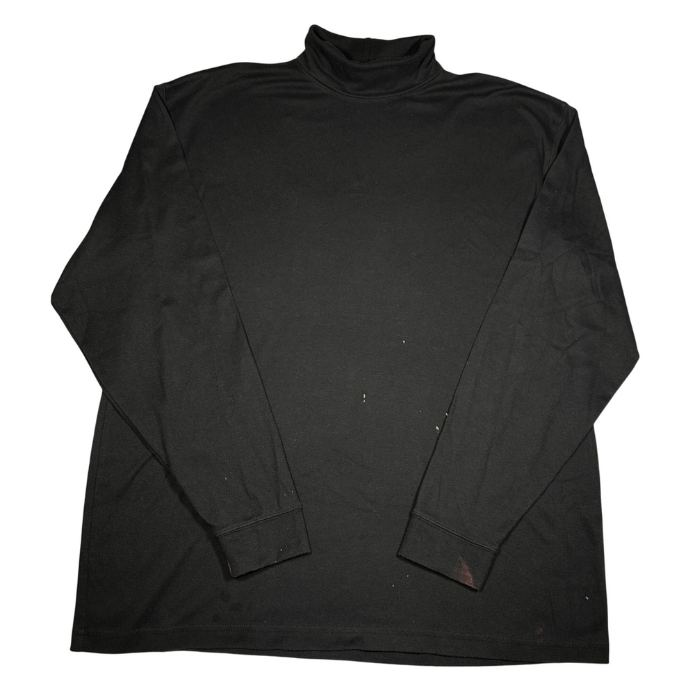 LL Bean Mens XL Tall Black‎ Turtleneck Long Sleeve Shirt Cotton Blend 0KV55